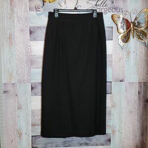 Vintage Howard Wolf Black Maxi Skirt Career Wear Fitted 17" Kick Plate Hem Sz L?